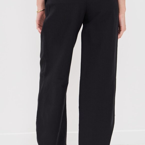 Aligne Darla Linen Trousers in Black with Ankle Tie | Size 8 - Picture 2 of 8